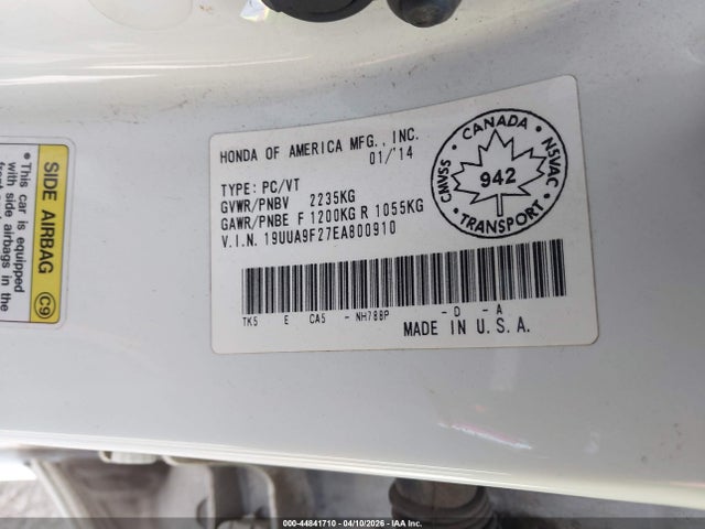 Продаж на аукціоні авто 2014 Acura Tl 3.7, vin: 19UUA9F27EA800910, номер лоту: 44841710