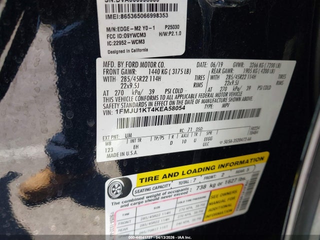 1FMJU1KT4KEA58054 Ford Expedition Limited