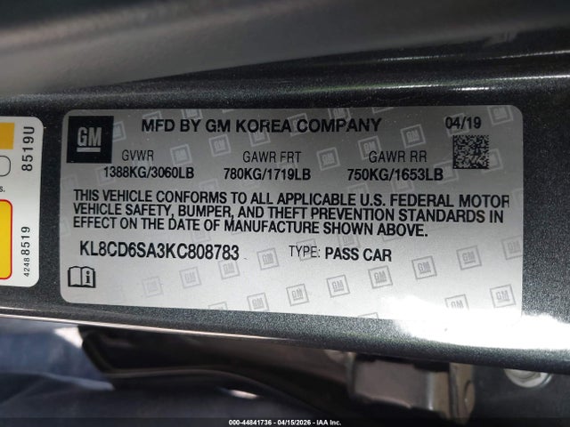 Chevrolet Spark 1lt Cvt 2019 KL8CD6SA3KC808783 Image 9