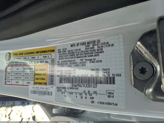 2020 FORD FUSION 3FA6P0G79LR201527 Photo 8