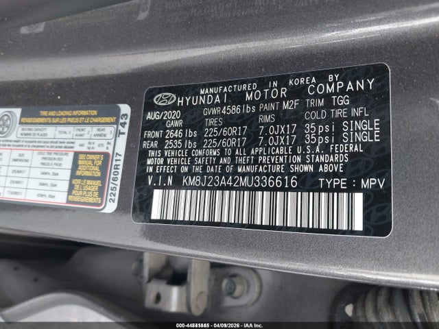 2021 HYUNDAI TUCSON KM8J23A42MU336616 Photo 8