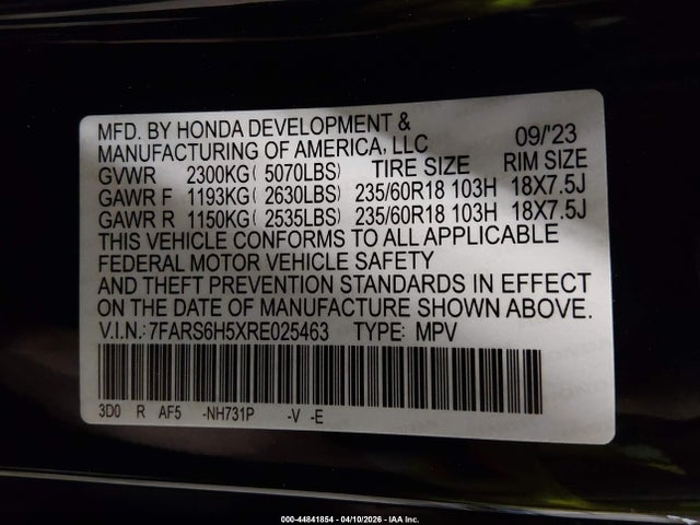 7FARS6H5XRE025463 Honda Cr-v Hybrid Sport