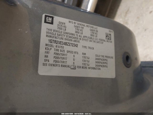 2011 Gmc Sierra 1500 Sle მანქანა იყიდება აუქციონზე, vin: 1GTR2VE34BZ272342, აუქციონის ნომერი: 44841899