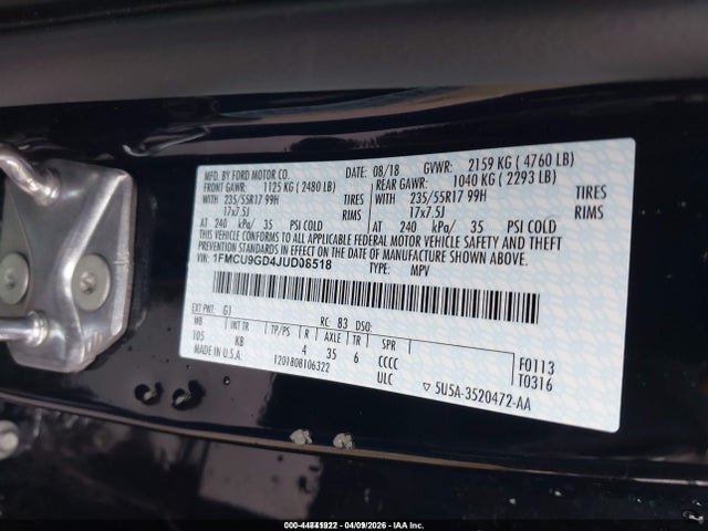 2018 FORD ESCAPE 1FMCU9GD4JUD08518 Photo 8