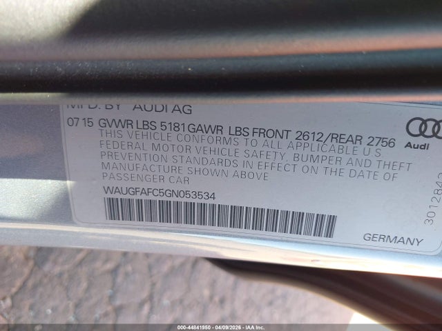 Audi A6 2.0t Premium Plus 2016 WAUGFAFC5GN053534 Image 9