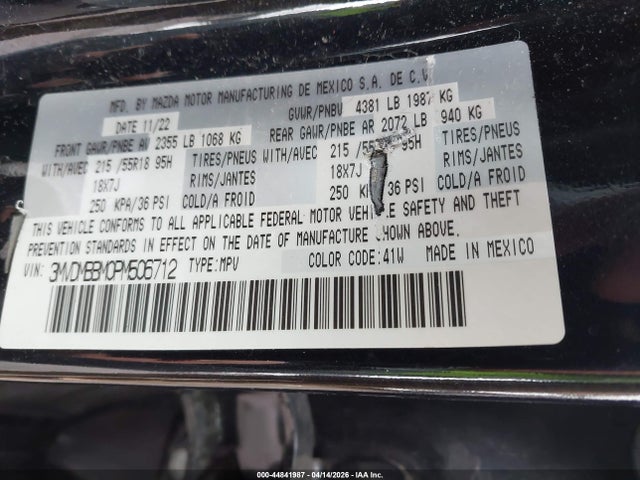 Продажа на аукционе авто 2023 Mazda Cx-30 2.5 S Select, vin: 3MVDMBBM0PM506712, номер лота: 44841987