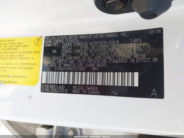 2006 Lexus Rx 330 მანქანა იყიდება აუქციონზე, vin: 2T2GA31U86C052808, აუქციონის ნომერი: 44841993