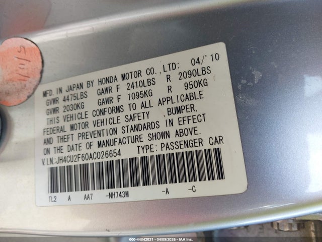 2010 ACURA TSX JH4CU2F60AC026654 Photo 8