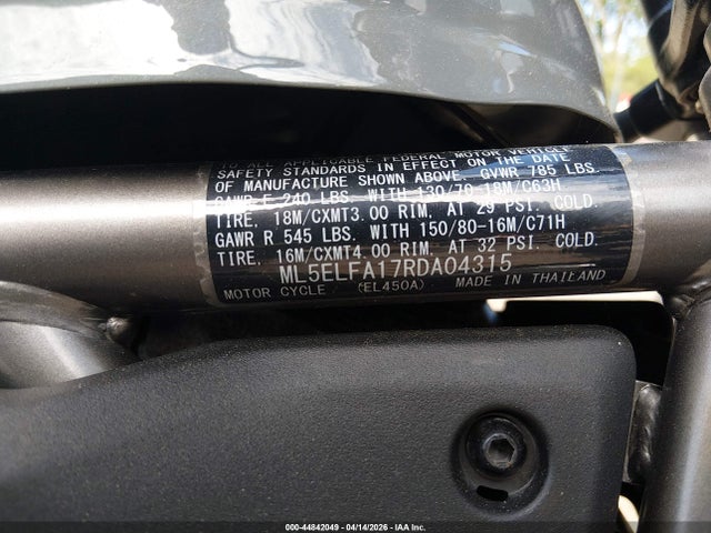 2024 Kawasaki El450 A მანქანა იყიდება აუქციონზე, vin: ML5ELFA17RDA04315, აუქციონის ნომერი: 44842049
