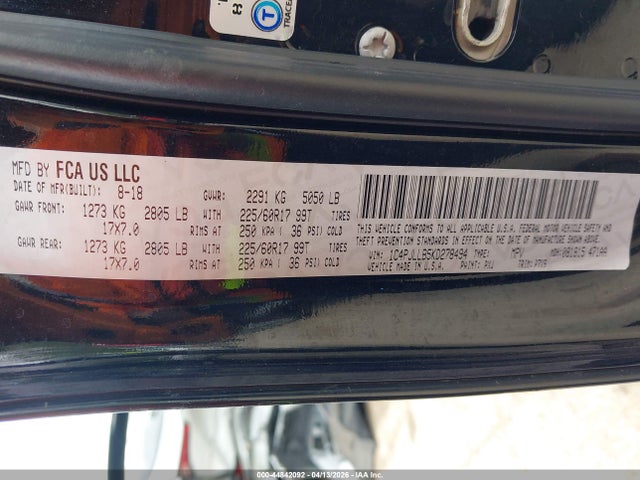 Продажа на аукционе авто 2019 Jeep Cherokee Latitude Plus Fwd, vin: 1C4PJLLB5KD278494, номер лота: 44842092