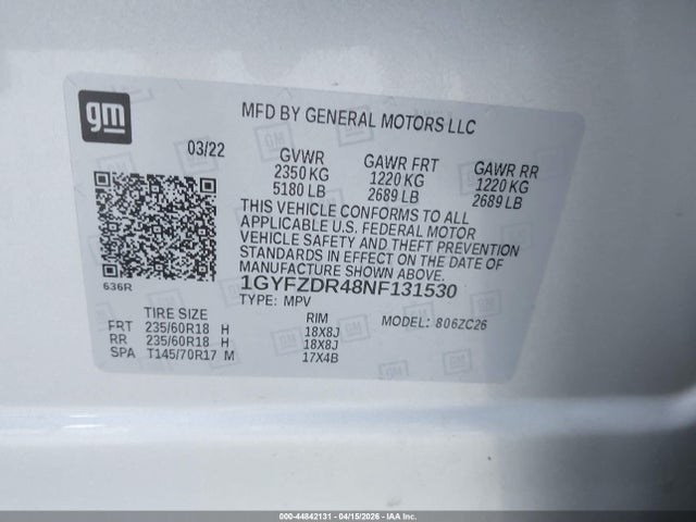 Продажа на аукционе авто 2022 Cadillac Xt4 Awd Premium Luxury, vin: 1GYFZDR48NF131530, номер лота: 44842131