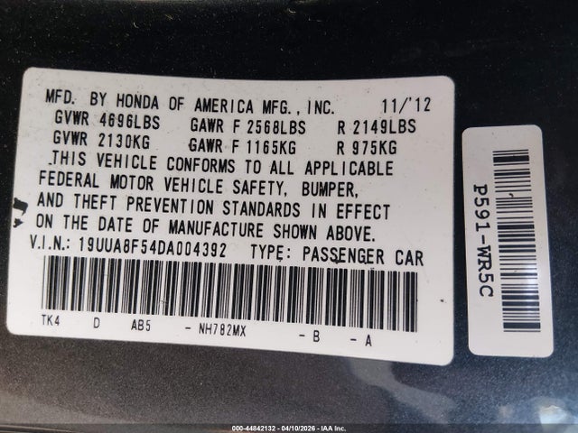 2013 ACURA TL 19UUA8F54DA004392 Photo 8