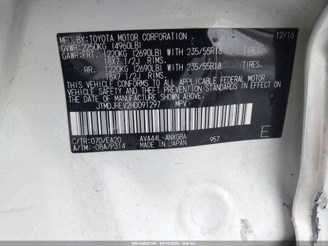 JTMDJREV2HD091297 Toyota Rav4 Hybrid Limited
