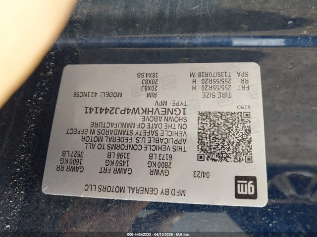 Продаж на аукціоні авто 2023 Chevrolet Traverse Awd Lt Leather, vin: 1GNEVHKW4PJ244141, номер лоту: 44842222
