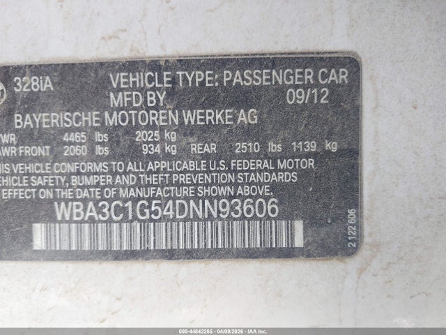 2013 BMW 328I WBA3C1G54DNN93606 Photo 8