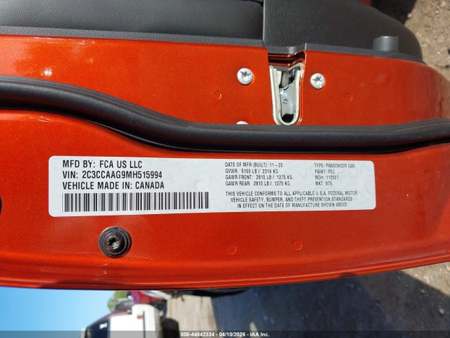 Продажа на аукционе авто 2021 Chrysler 300 Touring, vin: 2C3CCAAG9MH515994, номер лота: 44842334
