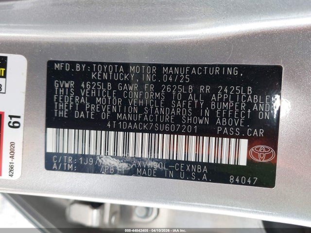 Toyota CAMRY LE 2025 4T1DAACK7SU607201 Image 9