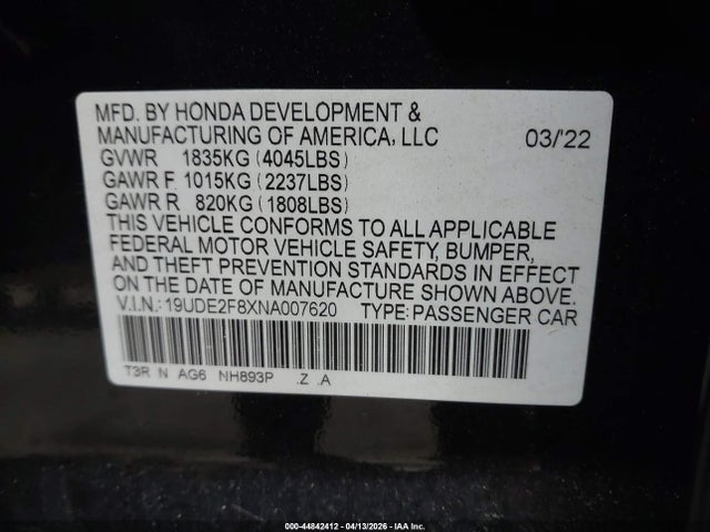Продаж на аукціоні авто 2022 Acura Ilx Premium   A-spec Packages/technology   A-spec Packages, vin: 19UDE2F8XNA007620, номер лоту: 44842412