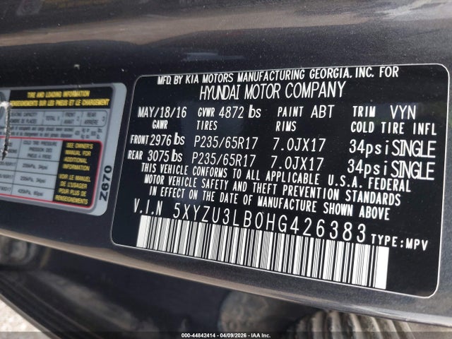2017 HYUNDAI SANTA FE SPORT 5XYZU3LB0HG426383 Photo 8