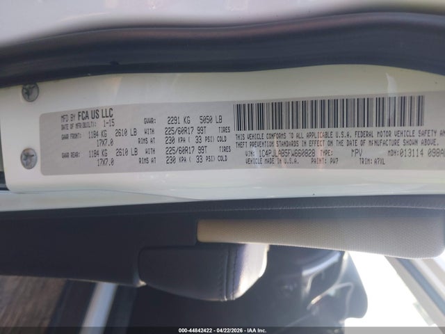 Продаж на аукціоні авто 2015 Jeep Cherokee Sport, vin: 1C4PJLAB5FW660828, номер лоту: 44842422