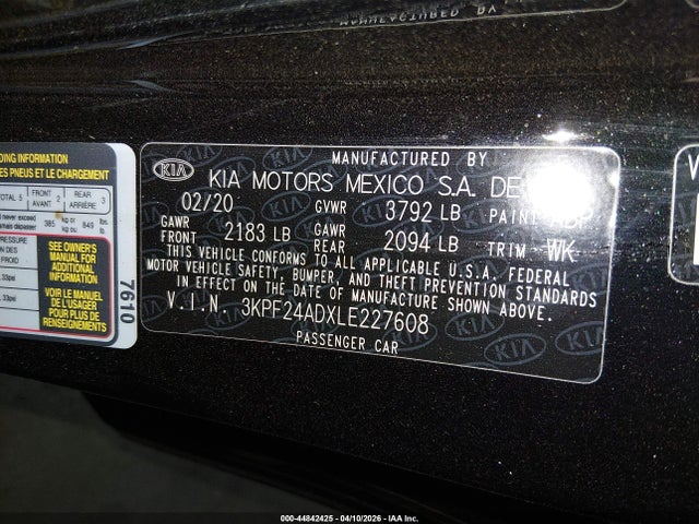 KIA Forte Lxs 2020 3KPF24ADXLE227608 Image 9