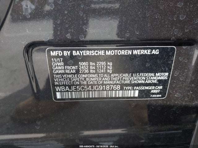 WBAJE5C54JG918768 BMW 540I