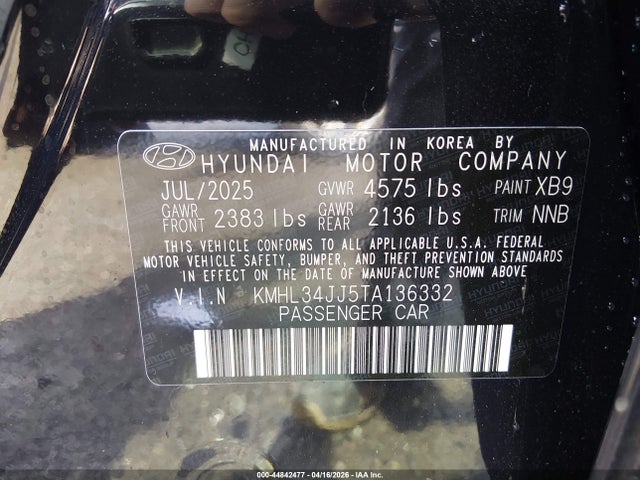 KMHL34JJ5TA136332 Hyundai Sonata Hybrid Sel