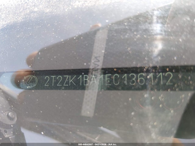 44842507 :رقم المزاد ، 2T2ZK1BA1EC136112 vin ، 2014 Lexus Rx 350 مزاد بيع