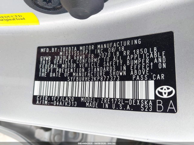 Toyota Corolla Xse 2019 5YFBURHE2KP877373 Image 9