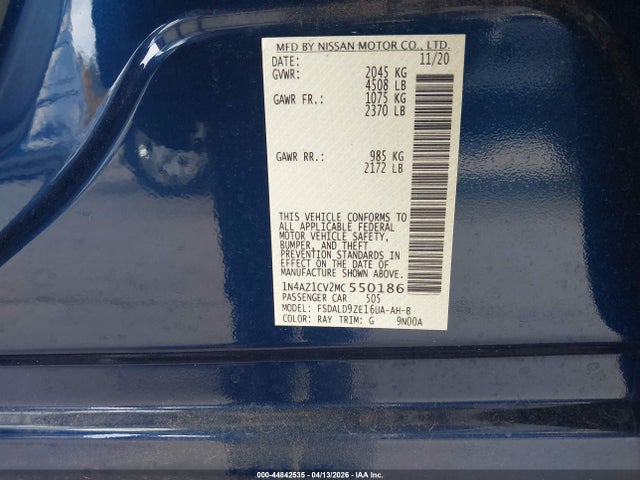 1N4AZ1CV2MC550186 Nissan Leaf Sv 40 Kwh