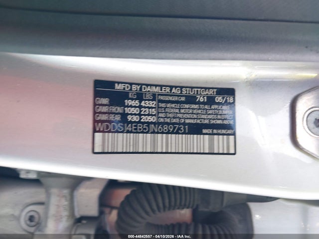 44842557 :رقم المزاد ، WDDSJ4EB5JN689731 vin ، 2018 Mercedes-benz Cla 250 مزاد بيع