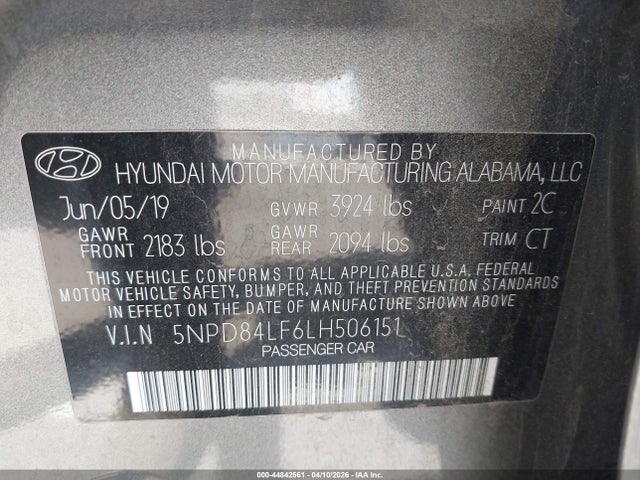 Hyundai Elantra Value Edition 2020 5NPD84LF6LH506151 Image 9