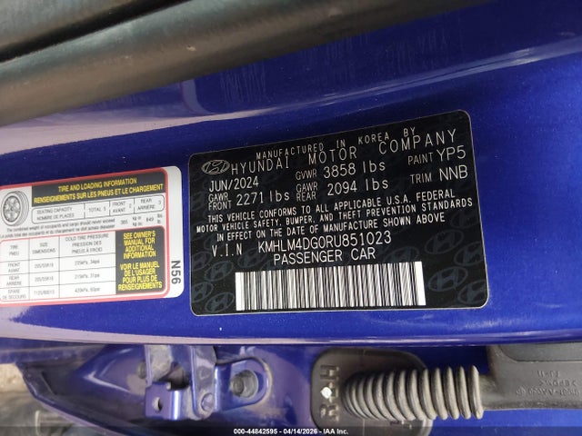 Продаж на аукціоні авто 2024 Hyundai Elantra Sel, vin: KMHLM4DG0RU851023, номер лоту: 44842595