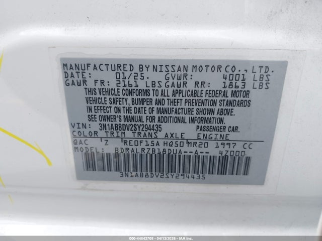 Nissan SENTRA SR 2025 3N1AB8DV2SY294435 Image 9