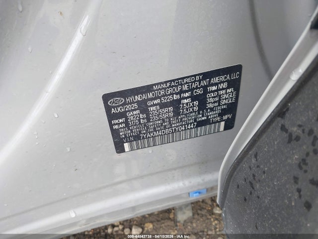 Aukcja sprzedaży 2026 Hyundai Ioniq 5 Se Standard Range, vin: 7YAKM4DB5TY041447, numer aukcji: 44842738