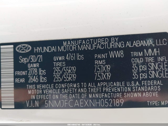 Hyundai TUCSON SEL 2022 5NMJFCAEXNH052189 Image 9