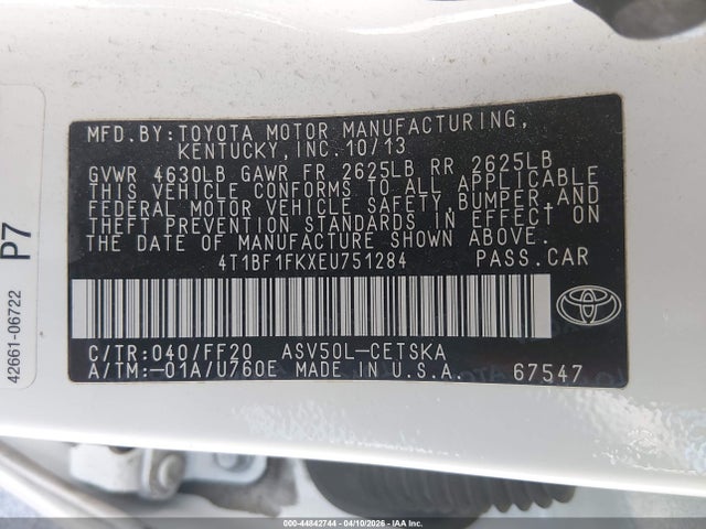 Toyota CAMRY SE 2014 4T1BF1FKXEU751284 Image 9