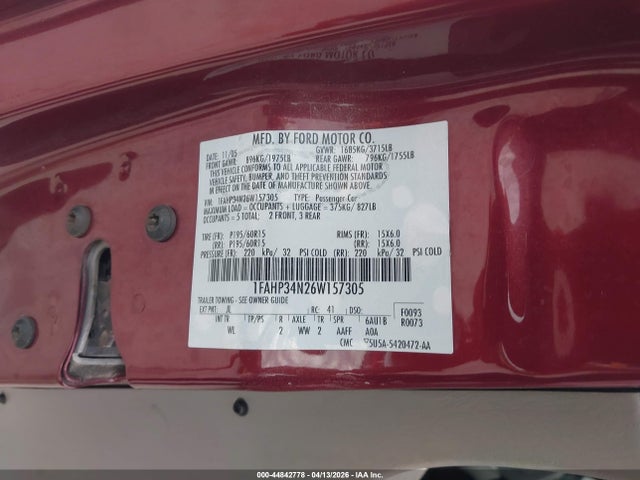 Aukcja sprzedaży 2006 Ford Focus Zx4, vin: 1FAHP34N26W157305, numer aukcji: 44842778