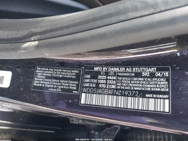 Продажа на аукционе авто 2015 Mercedes-benz Cla 250 4matic, vin: WDDSJ4GB4FN219372, номер лота: 44842787