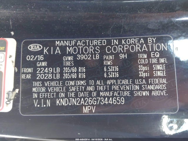 KNDJN2A26G7344659 KIA Soul