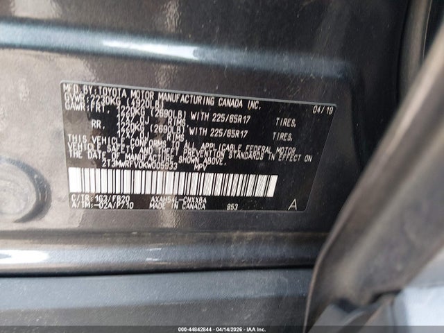 Продаж на аукціоні авто 2019 Toyota Rav4 Hybrid Le, vin: 2T3MWRFV0KW005933, номер лоту: 44842844
