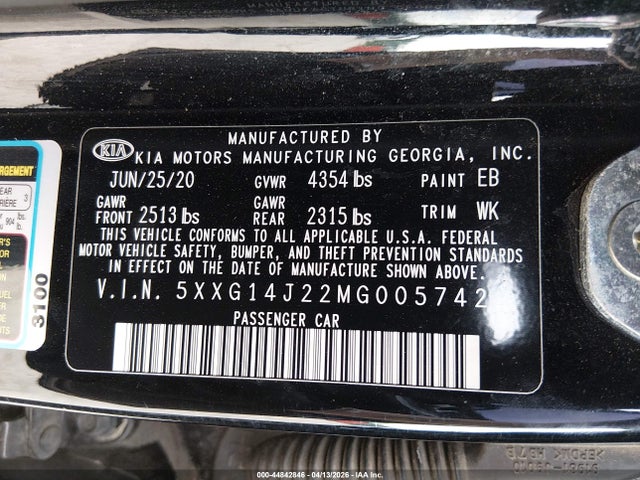 5XXG14J22MG005742 KIA K5 LXS