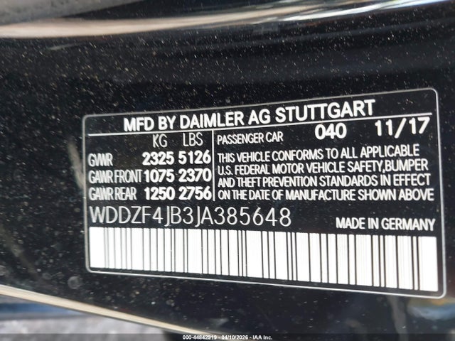 Продажа на аукционе авто 2018 Mercedes-benz E 300, vin: WDDZF4JB3JA385648, номер лота: 44842919