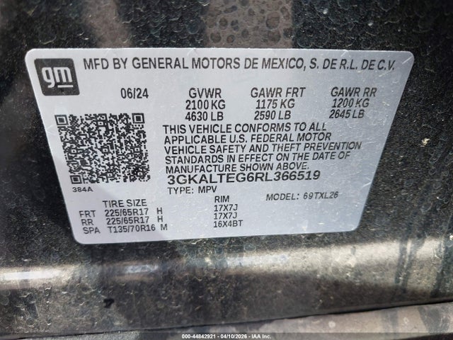 3GKALTEG6RL366519 GMC Terrain Awd Sle