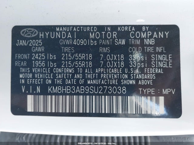 Hyundai Kona Sel 2025 KM8HB3AB9SU273038 Image 9
