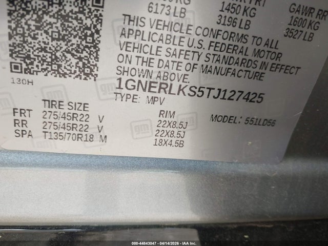 1GNERLKS5TJ127425 Chevrolet Traverse Fwd Rs
