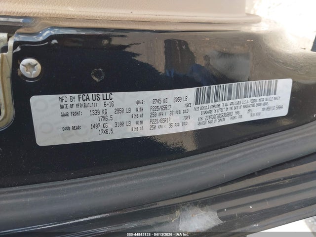 Aukcja sprzedaży 2016 Dodge Grand Caravan Sxt, vin: 2C4RDGCG6GR366803, numer aukcji: 44843128