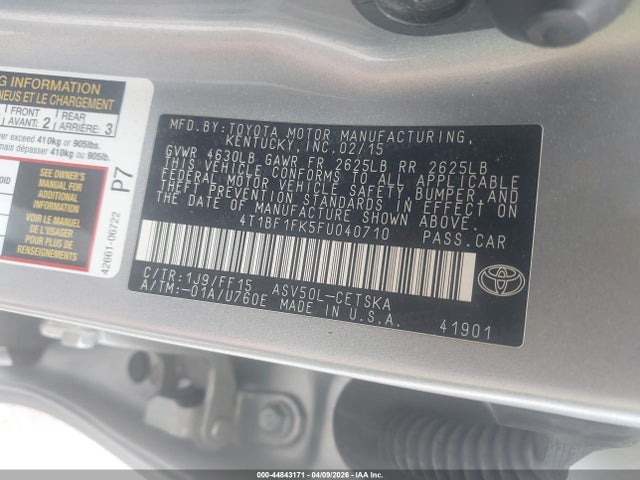 4T1BF1FK5FU040710 Toyota CAMRY SE