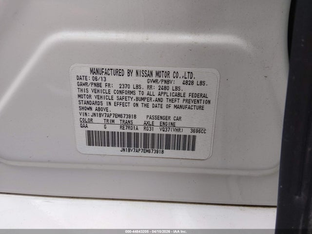 Продажа на аукционе авто 2014 Infiniti Q50 Premium, vin: JN1BV7AP7EM673918, номер лота: 44843205