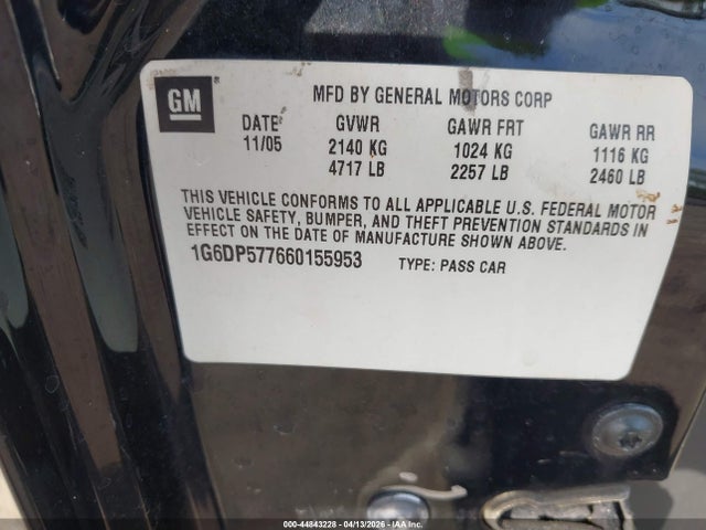 Продажа на аукционе авто 2006 Cadillac Cts Standard, vin: 1G6DP577660155953, номер лота: 44843228